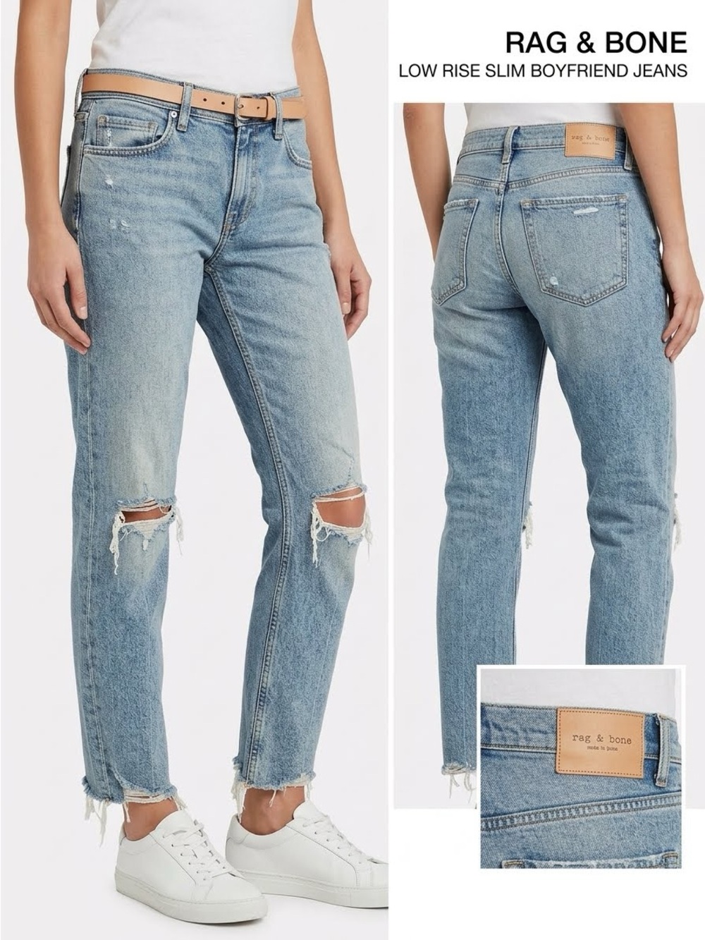 Rag & Bone low rise slim boyfriend jeans in size 27.